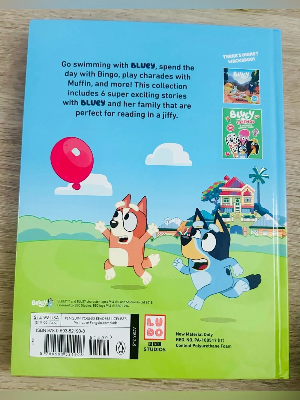 BLUEY Bundle - Hardcover Book, 5-Minute Stories AND 9 Bluey plastic figures